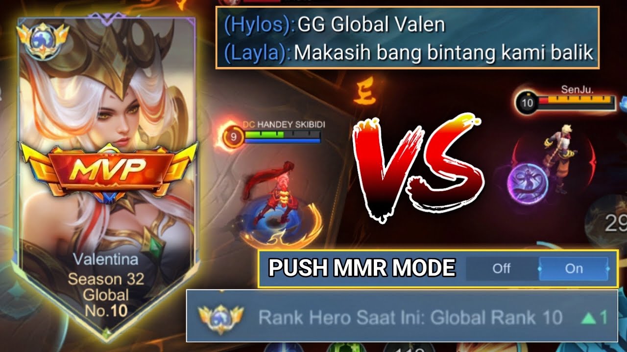 PERFECT GAMEPLAY VALENTINA HANDEY ROAD TO GLOBAL 10!! TUTOR EZ WIN ADA DISINI!! - MOBILE LEGENDS