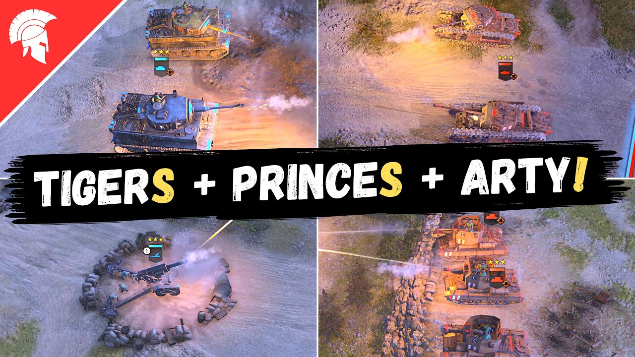Company of Heroes 3 - TIGERS + PRINCES + BIG ARTY = EPIC!!! - Wehrmacht Gameplay - 4vs4 Multiplayer