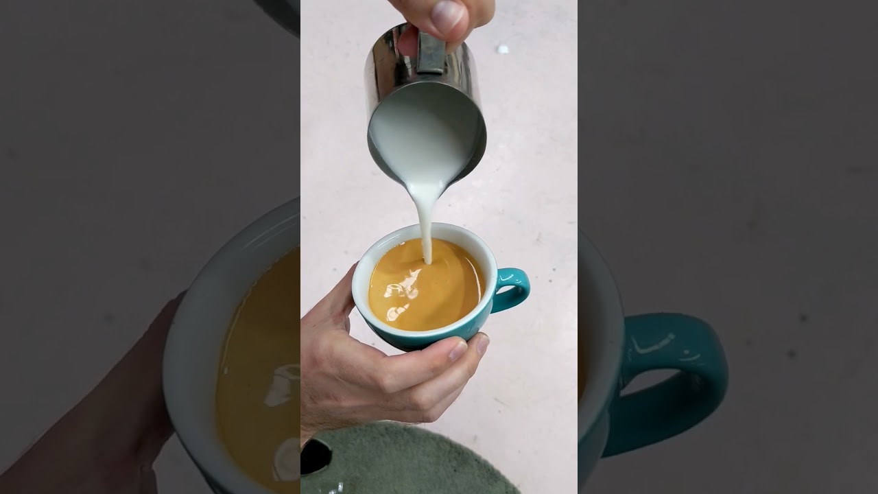How to pour a simple latte art heart.