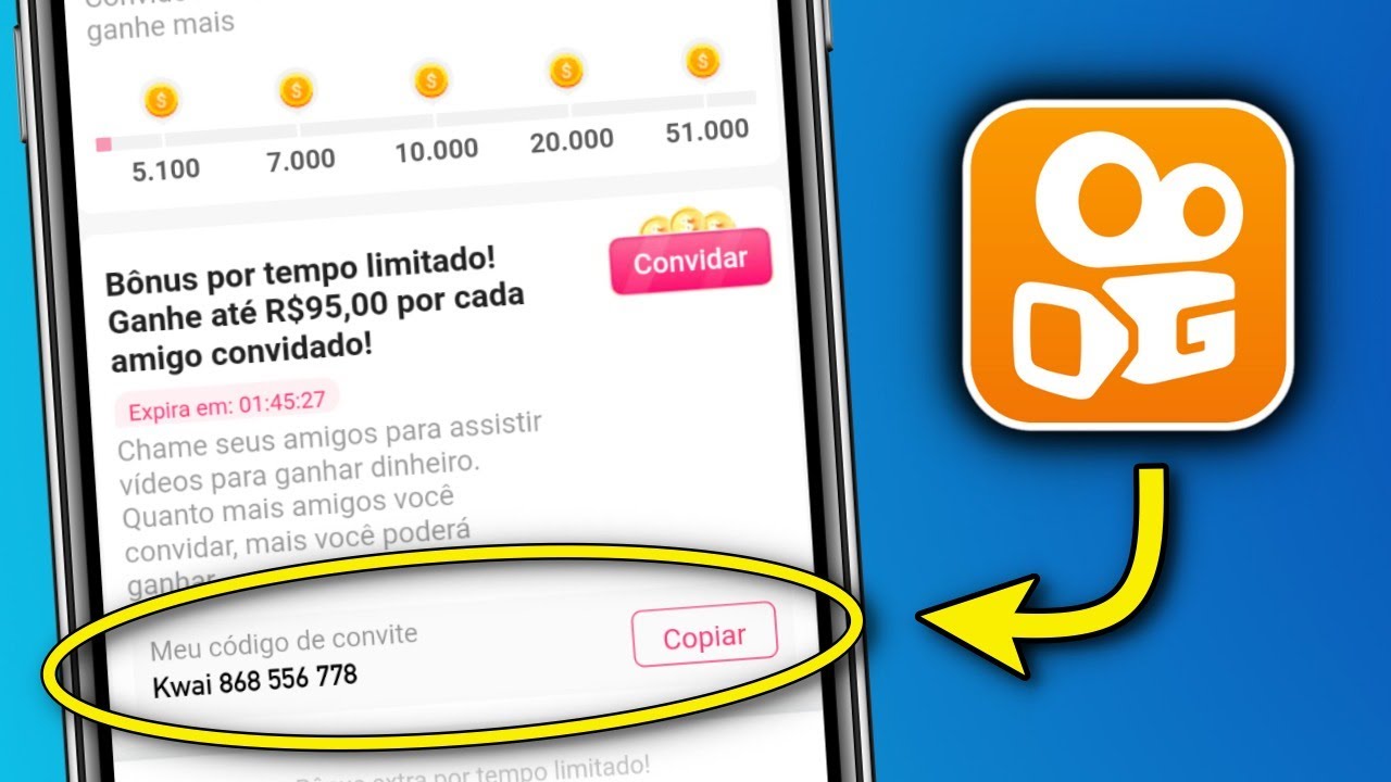 Como colocar C&Oacute;DIGO de CONVITE no KWAI [FUNCIONOU]