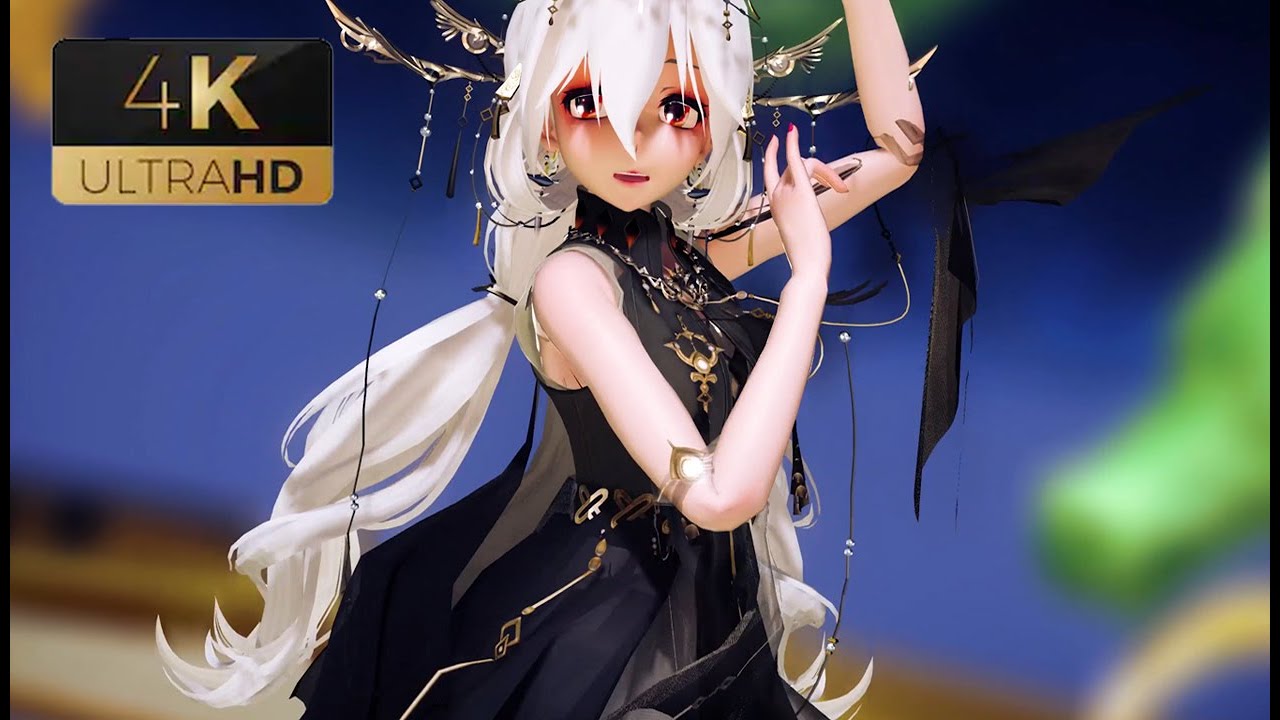 【MMD】Gorgeous black gown. Yowane Haku 弱音ハク『 千星緒 』