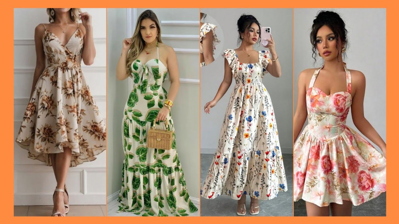 VESTIDOS DE VERANO FLORIADOS Y OTOÑALES BONITOS 