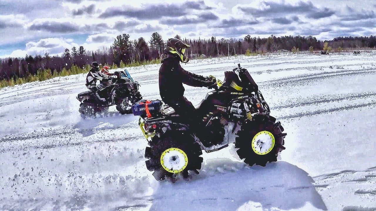 Atv Race & Deep Snow Rip (Can Am Renegade, X3, Polaris)