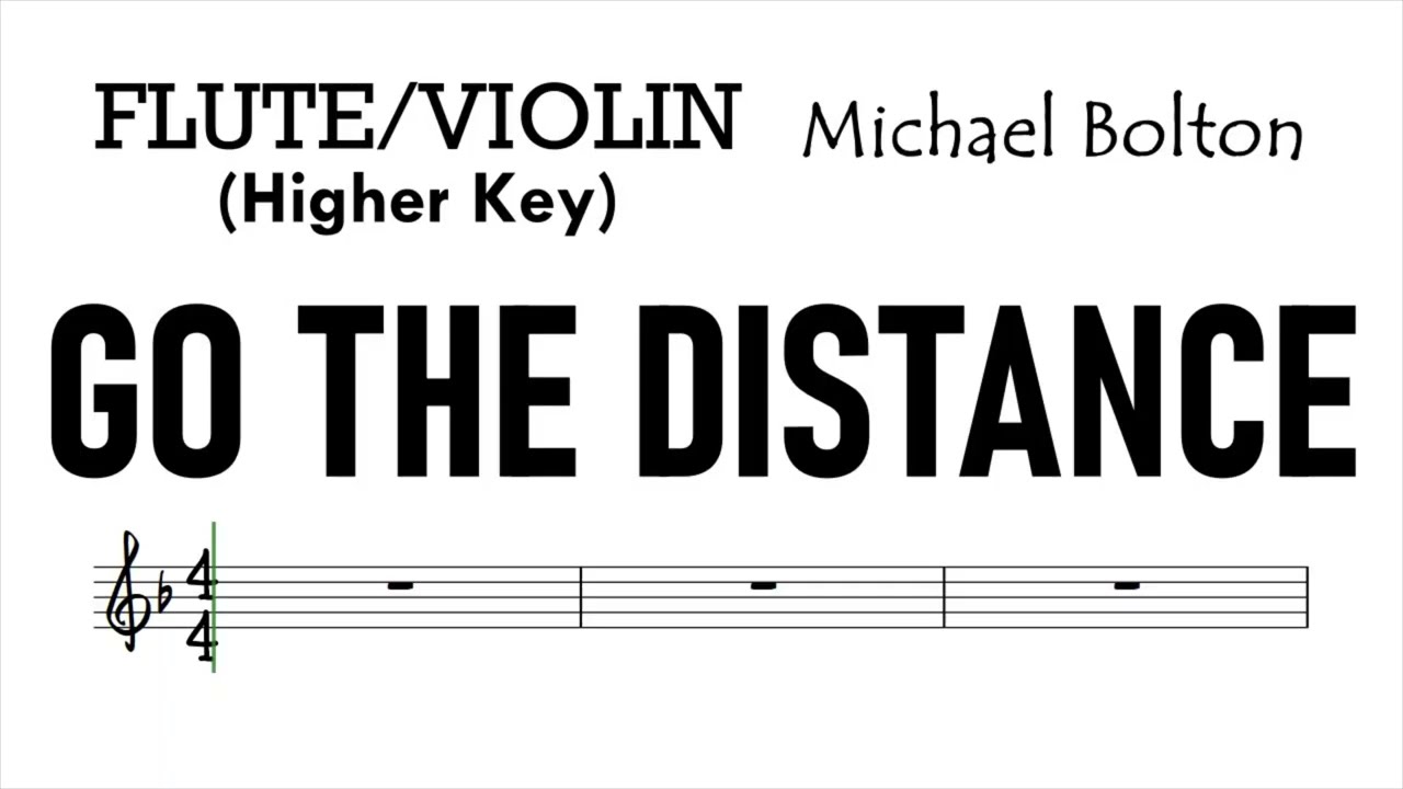 GO THE DISTANCE Flute Violin Higher Sheet Music Backing Track Play Along Partitura