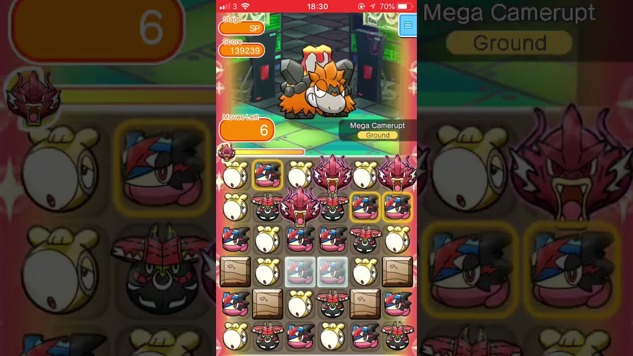 Pokemon Shuffle Mega Camerupt Competition Score 217,497