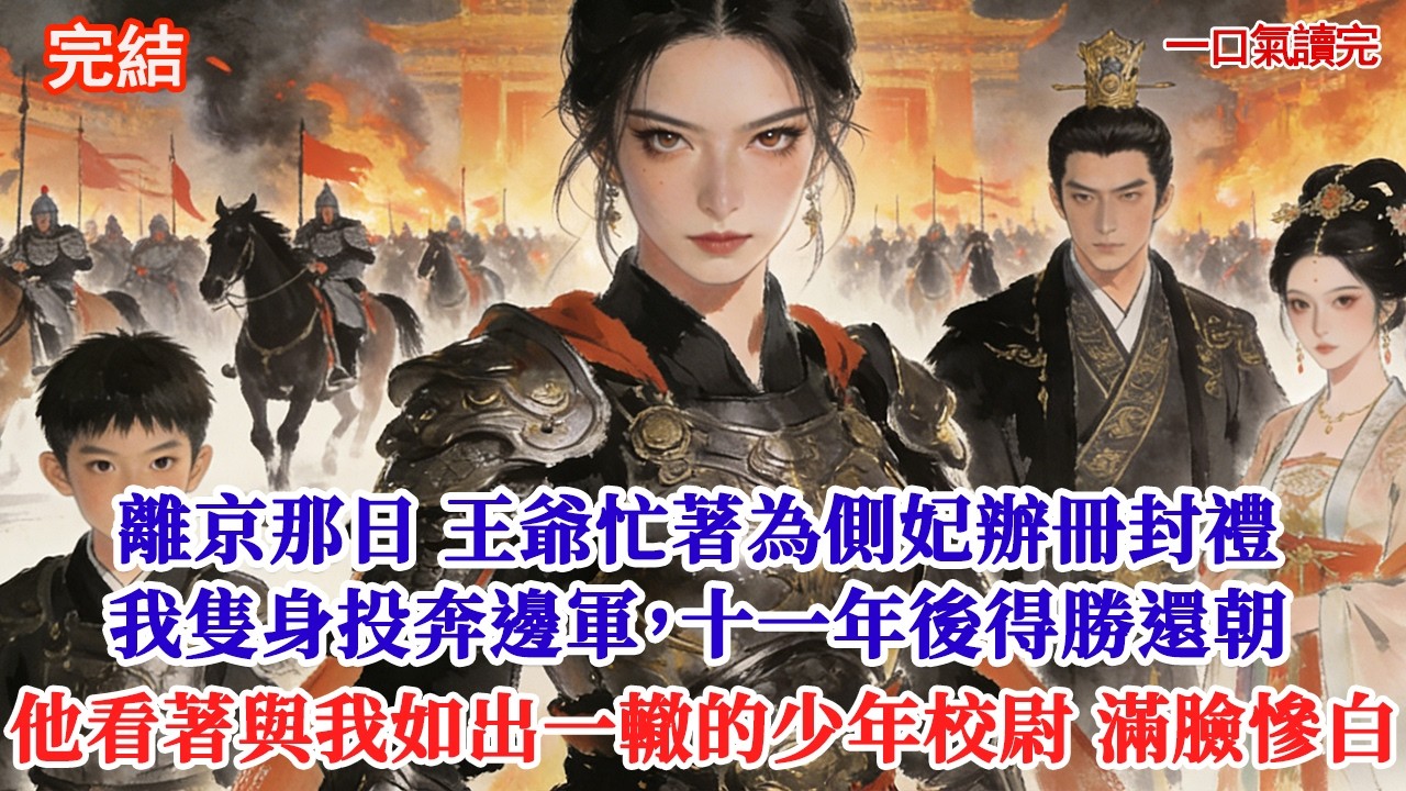 離京那日，王爺正忙著為側妃辦冊封禮，我隻身投奔邊軍，十一年後得勝還朝，他看著我身側文武雙全、與我如出一轍的少年校尉，滿臉慘白#追妻火葬場#愛情#小說