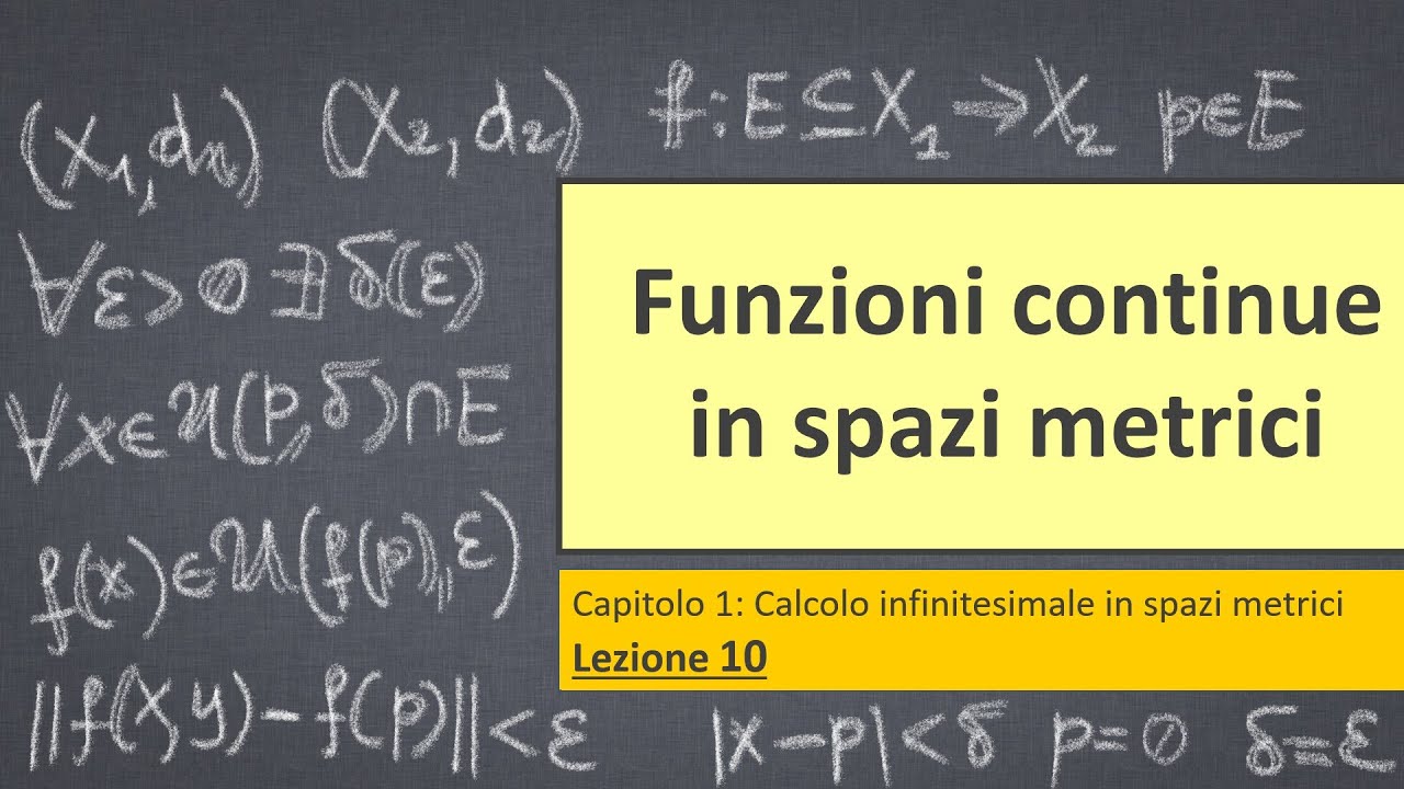 Funzioni continue in spazi metrici. Caratterizzazione della continuit&agrave; con insiemi aperti e chiusi.