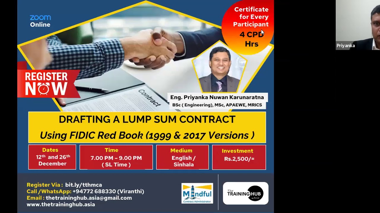 Drafting A Lump Sum Agreement : Using FIDIC Red Book (1999 & 2017 Versions) - Part 1