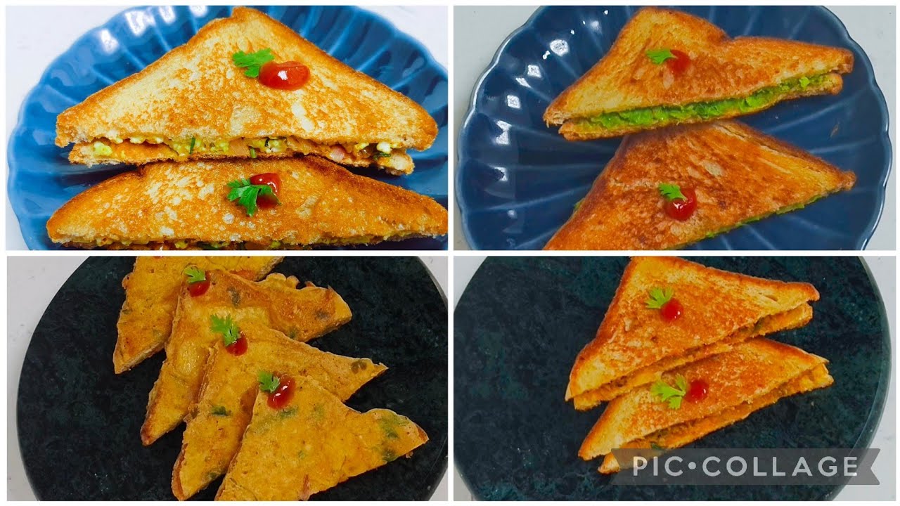 4 High Protein Sandwiches | Kids Breakfast Ideas | Indian Veg Sandwiches | Kids After School Snacks