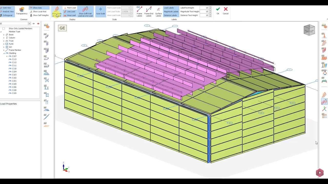 Cladding Loads and Load Reports in ProtaStructure 2022