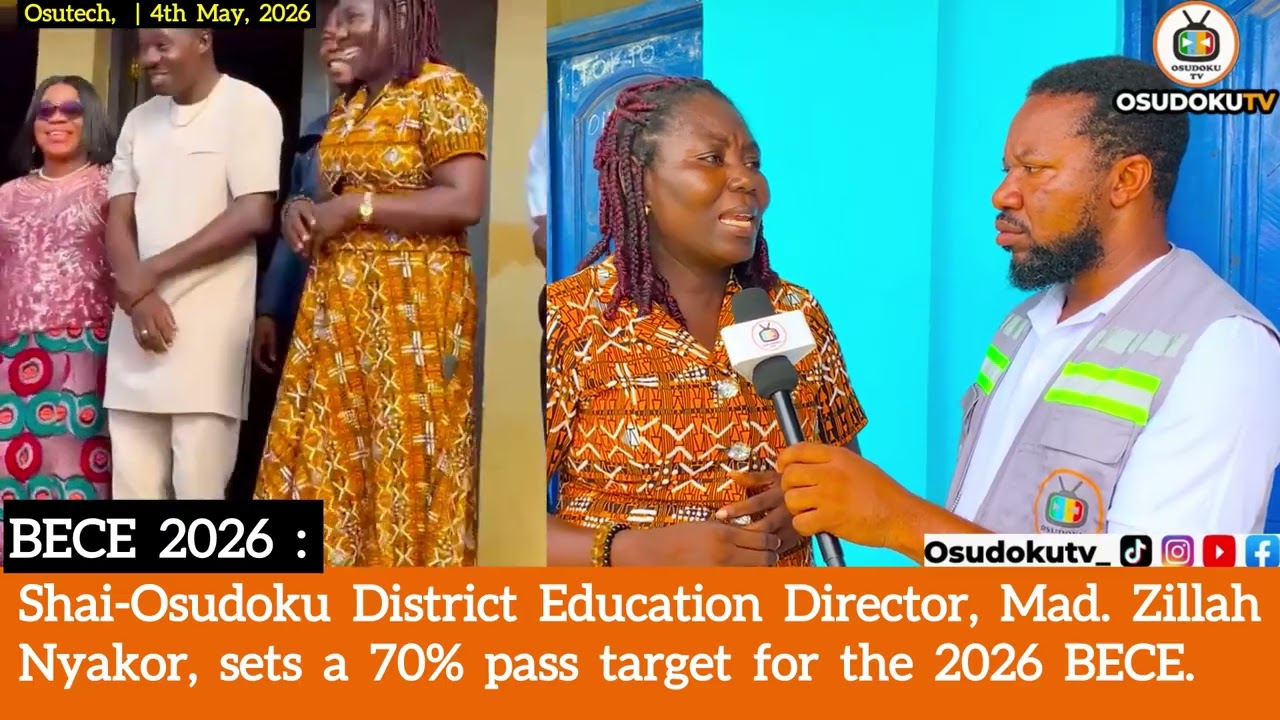Shai-Osudoku District Education Director, Zillah Nyakor, sets a 70% pass target for the 2026 BECE.