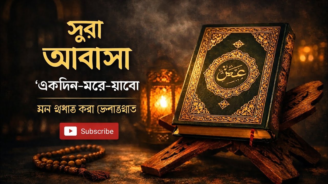  ঘুমানোর আগে শুনুন সূরা আবাসা | হৃদয় কাঁপানো তেলাওয়াত #foryou #video #islamic #subscribe 