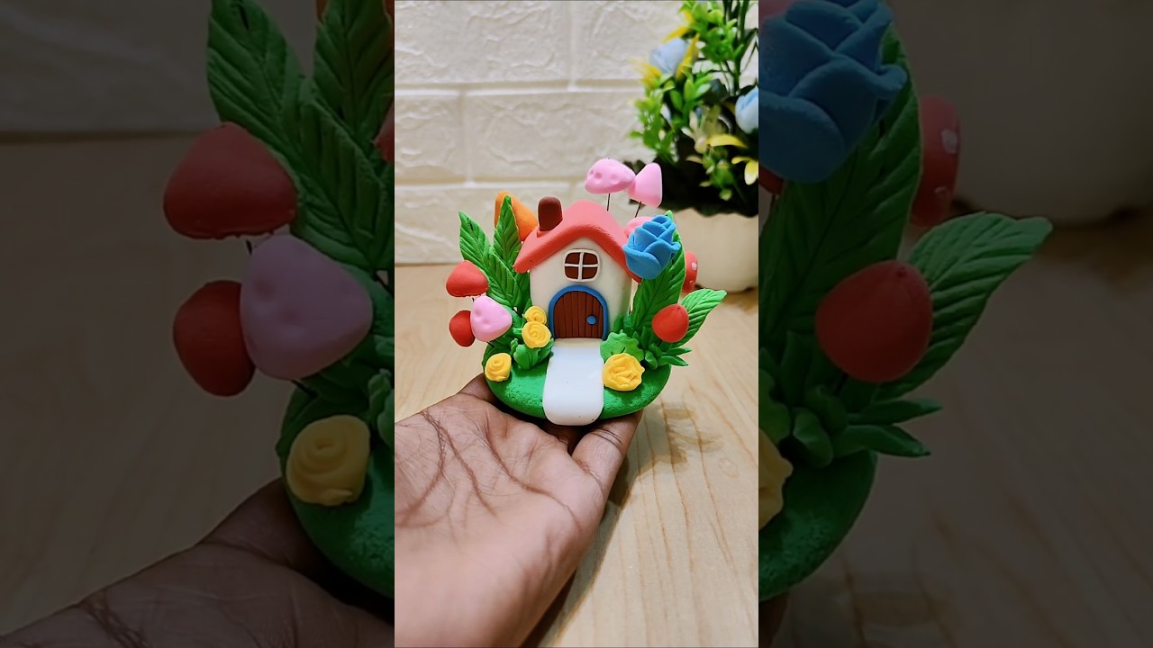 DIY Miniature house with super clay 🏡 ✨