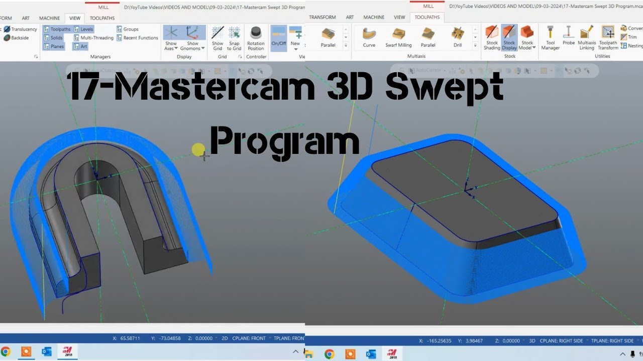 #Mastercam Swept 3D Program #How To Make Swept 3D Program #Mastercam#Swept 3D Program Kasie Banaye