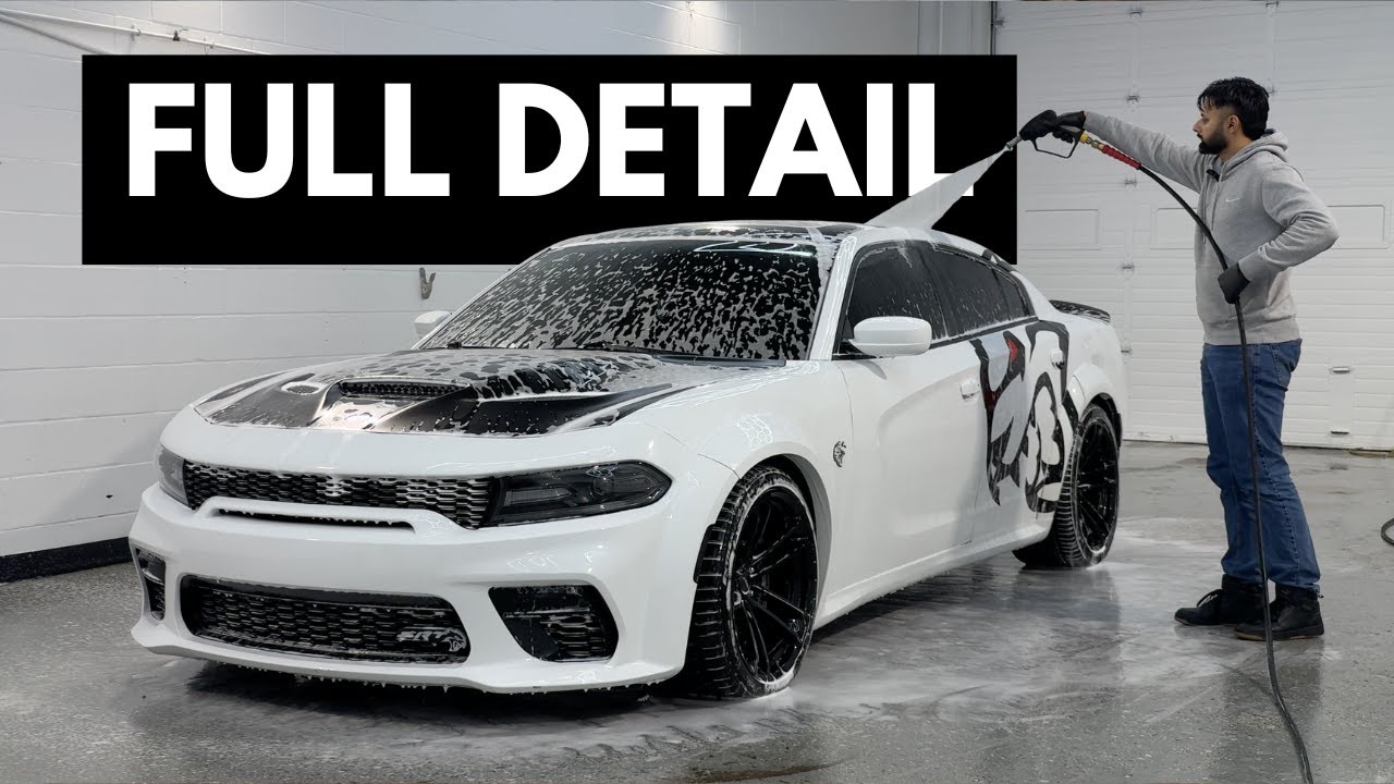 Hellcat full detail wash- Dodge charger engine wash, rims detail, exterior&interior cleaning.
