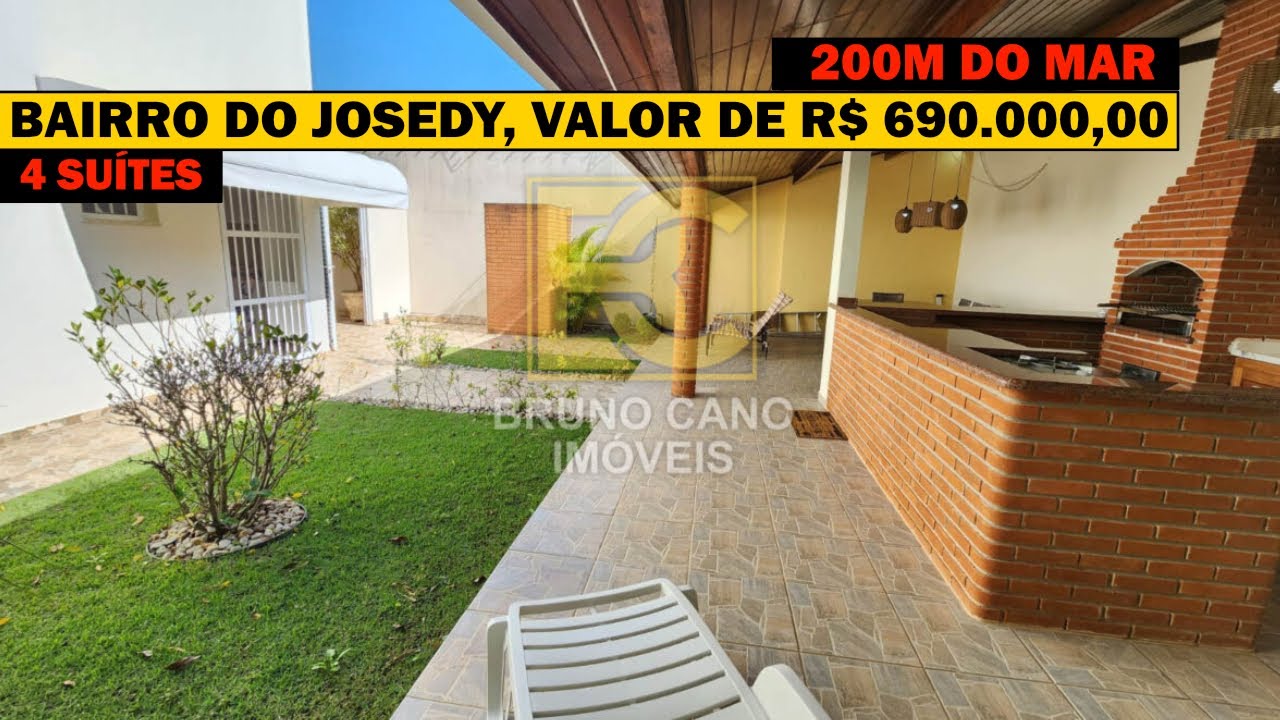 LINDO SOBRADO COM 4 SUÍTES À 200M DA PRAIA NO JOSEDY POR R$ 690.000,00 - Peruíbe SP | Litoral Sul