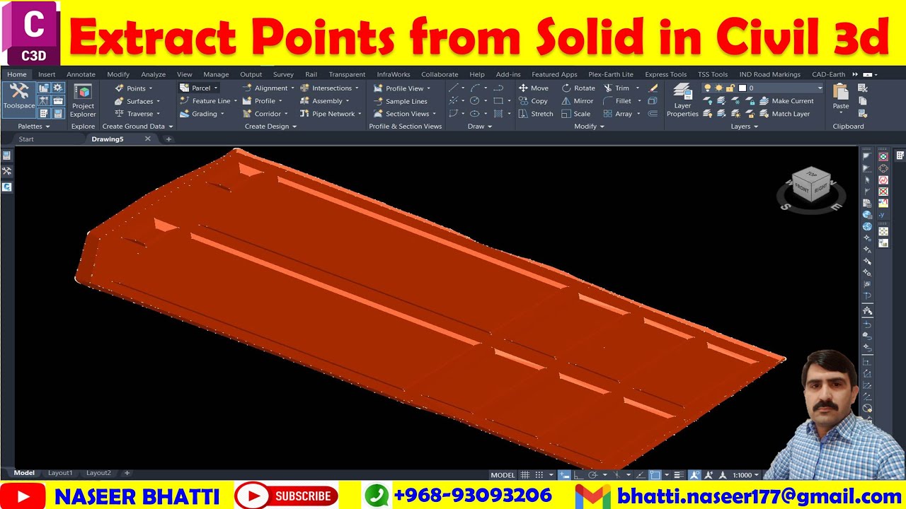Extract Point from Solid in Civil 3d | Vertices Point from Solid in Civil 3d |  Points from solid