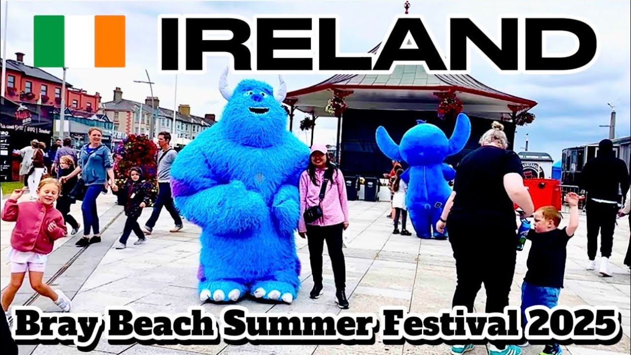 IRELAND Vlog 🇮🇪  BRAY BEACH SUMMER FESTIVAL 2025 :  Beach BBQ Fest, FUNFAIR, Crafts & Vintage Cars