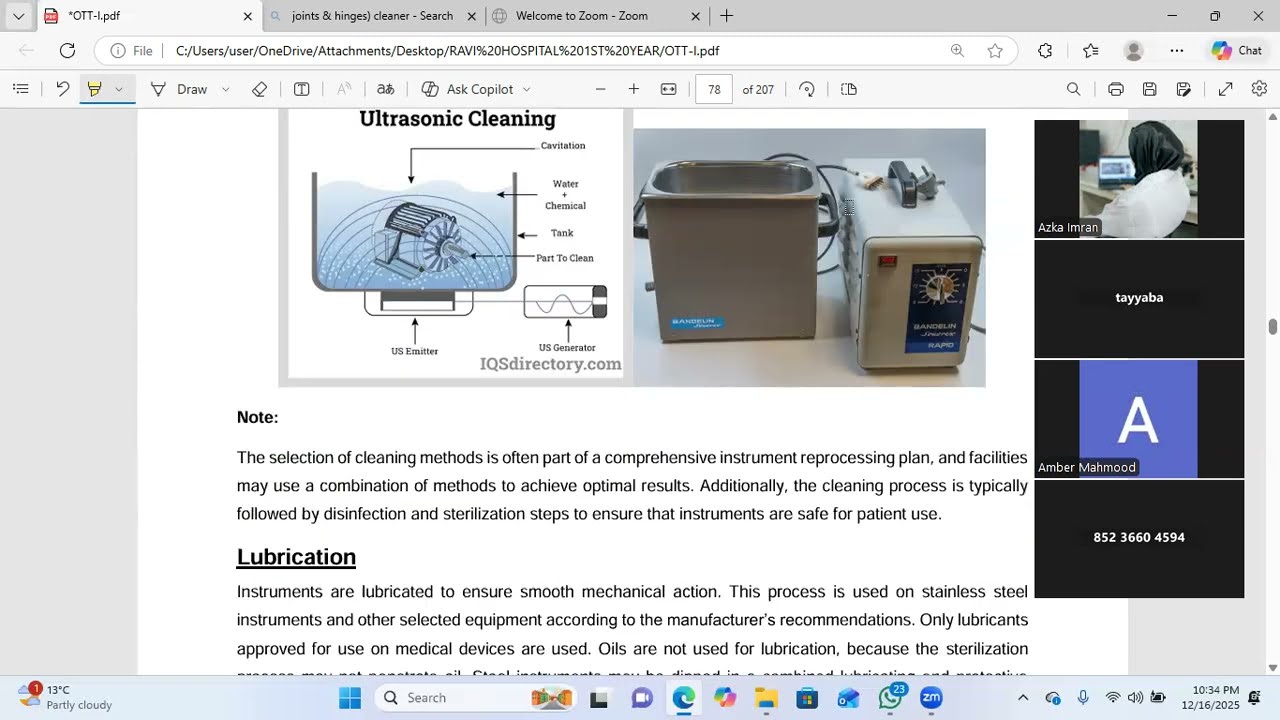 Surgical Instruments Cleaning | OT Technique–I | PMF | Pg 65–67