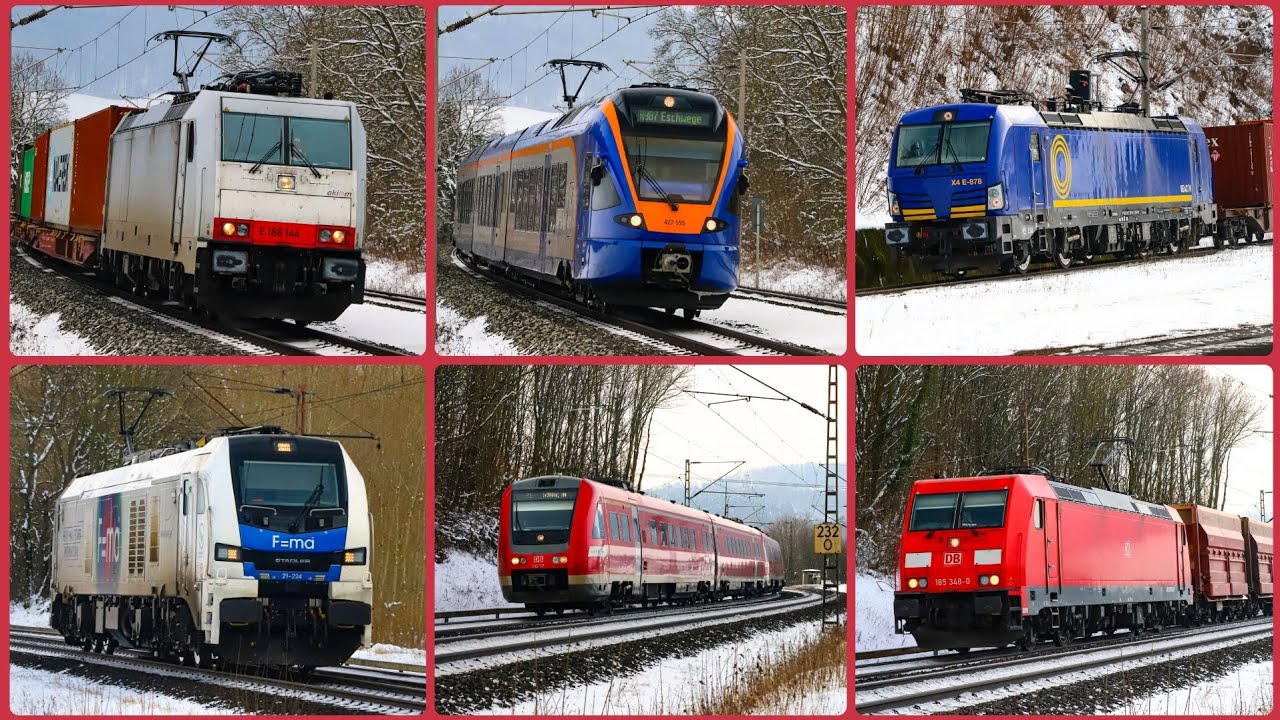 Zugverkehr um Eichenberg (Vectron, FLIRT, EuroDual, Br 185, Br 186, Br 642, Br 612