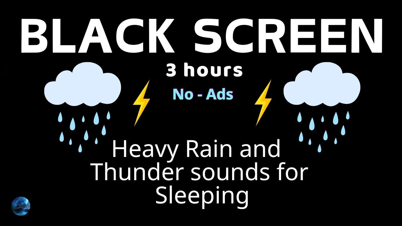🔴 Heavy Rain and Thunder Sounds for Sleeping - Black Screen | 24 Hours of Relaxing Sleep Ambience