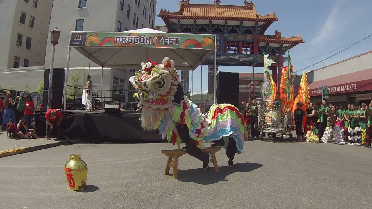 Traditional Drunken Lion Dance @ Seattle Chinatown Dragon Fest 2016