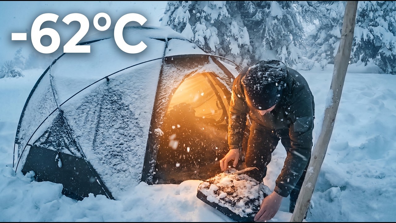 Caught in Heavy Snow with My Dog | Hot Tent Winter Camping