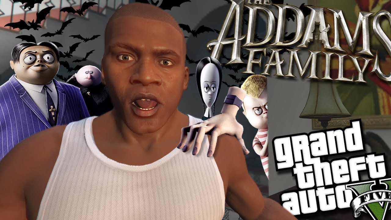 Franklin MEETS The Addams Family MOD (GTA 5 PC Mods Gameplay)