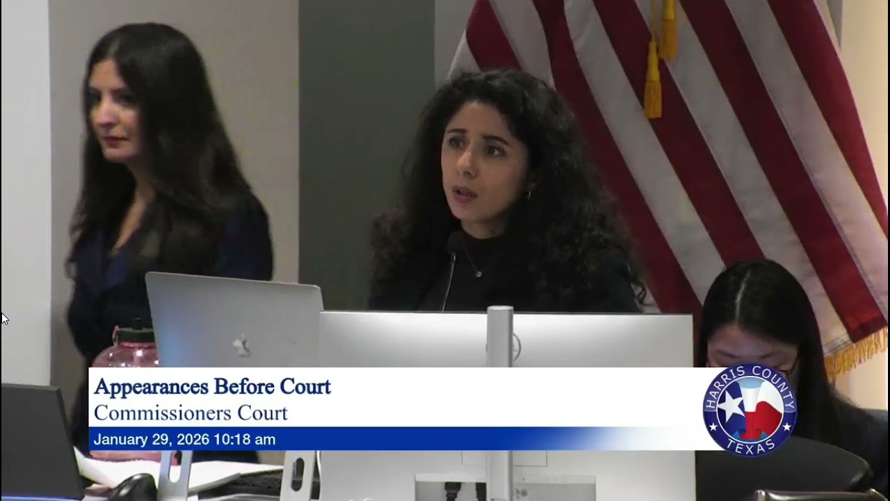 Harris County Commissioners Court 1/29/26: Sarah Knight against increasing # of detention officers