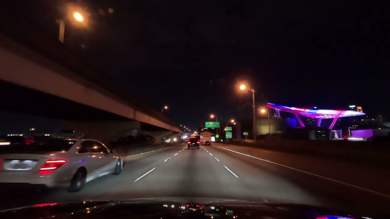 ⁴ᴷ Crescent City Connection (Gretna to New Orleans) (Night) [4K VIDEO]