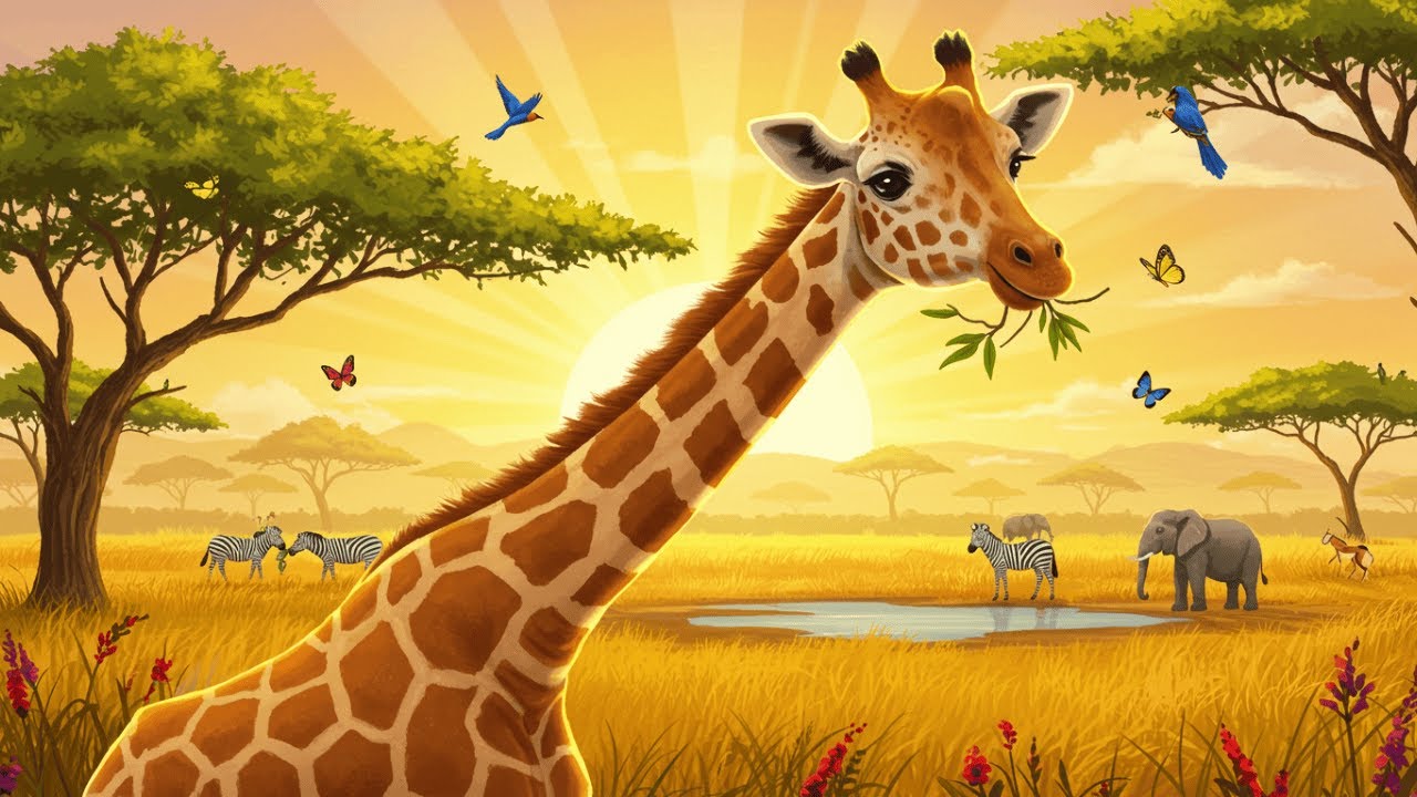 🦒 Amazing Giraffes: Tall Tales and Tongues! 🌿 | Fun Animals for Kids