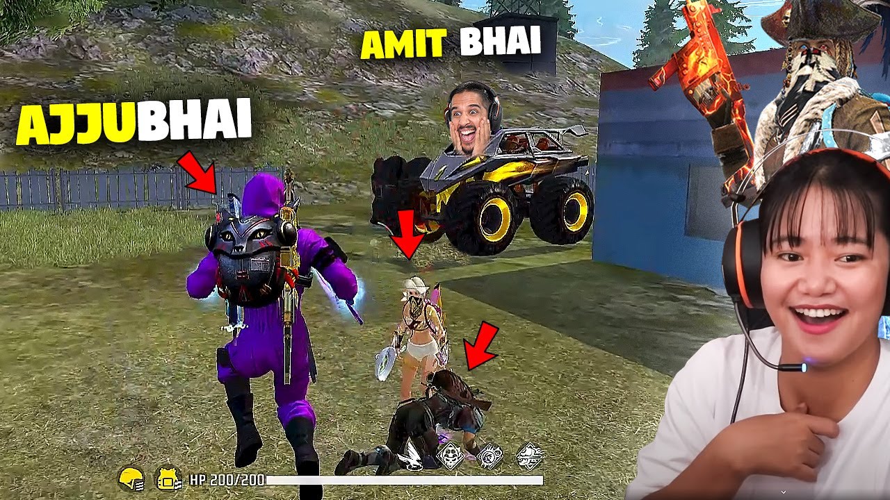 AJJUBHAI AND @Sooneeta  FUNNY PLAY WITH @DesiGamers_  - FREE FIRE HIGHLIGHTS