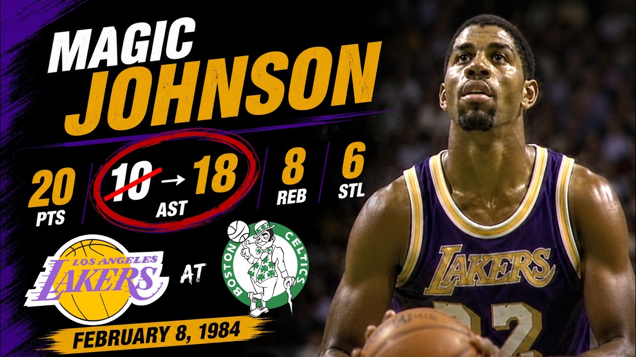 Magic Johnson's Forgotten Passing Clinic vs Celtics (1984) 🔥 20 PTS, 10 (18) AST, 6 STL vs Celtics