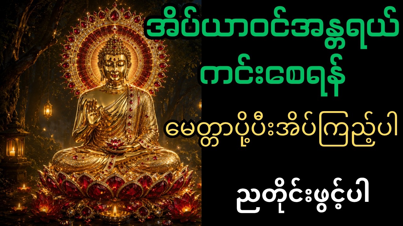 🙏 အိပ်ယာဝင်အန္တရယ်ကင်းစေရန် မေတ္တာပို့ ပြီး အိပ်ကြည့်ပါ အန္တရာယ်ကင်းပရိတ်ပဌာန်ဂါထာတော်များ
