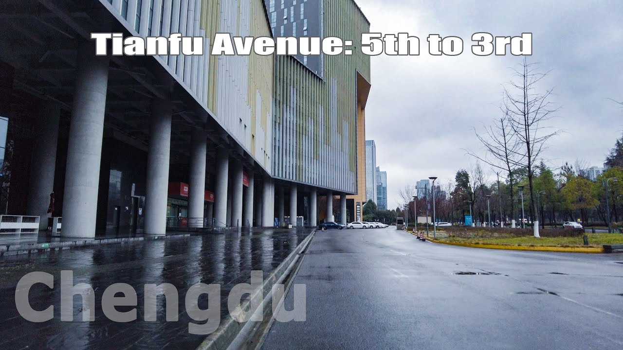 [4K] Walking along Tianfu Avenue from 5th St to 3rd St | Chengdu 2022【天府大道: 五街到三街】