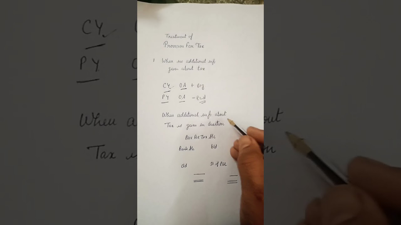 Treatment of provision for tax in cash flow statement 