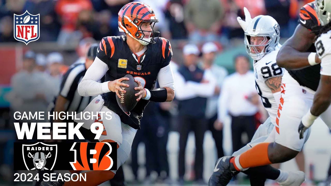 Las Vegas Raiders vs. Cincinnati Bengals | 2024 Week 9 Game Highlights