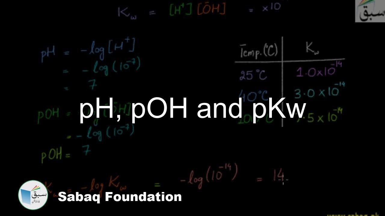 pH, pOH and pKw, Chemistry Lecture | Sabaq.pk
