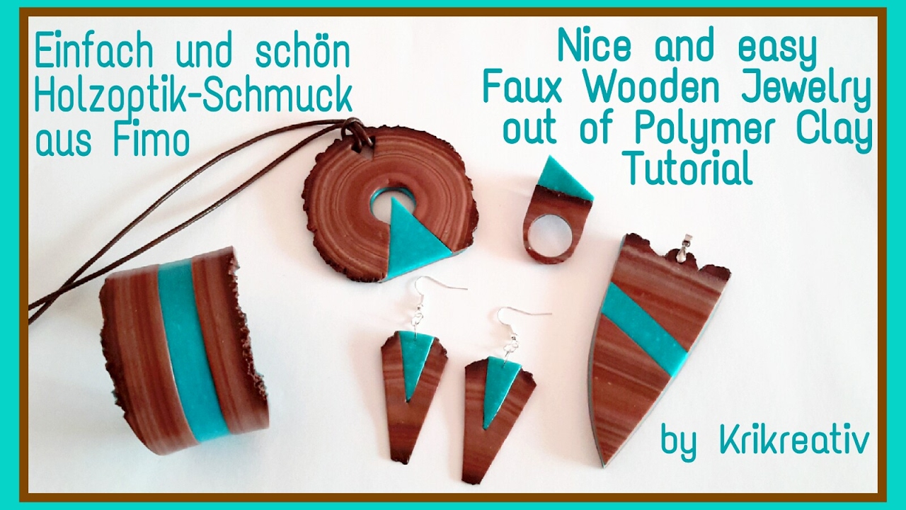 Nice and easy, Faux Wooden Jewelry out of Polymer Clay, Tutorial