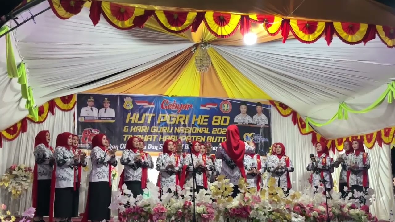 🔥Astaga Juara 1 PC Pasarwajo Buton HUT PGRI Ke 80-Lagu Mars PGRI 🏆🥉