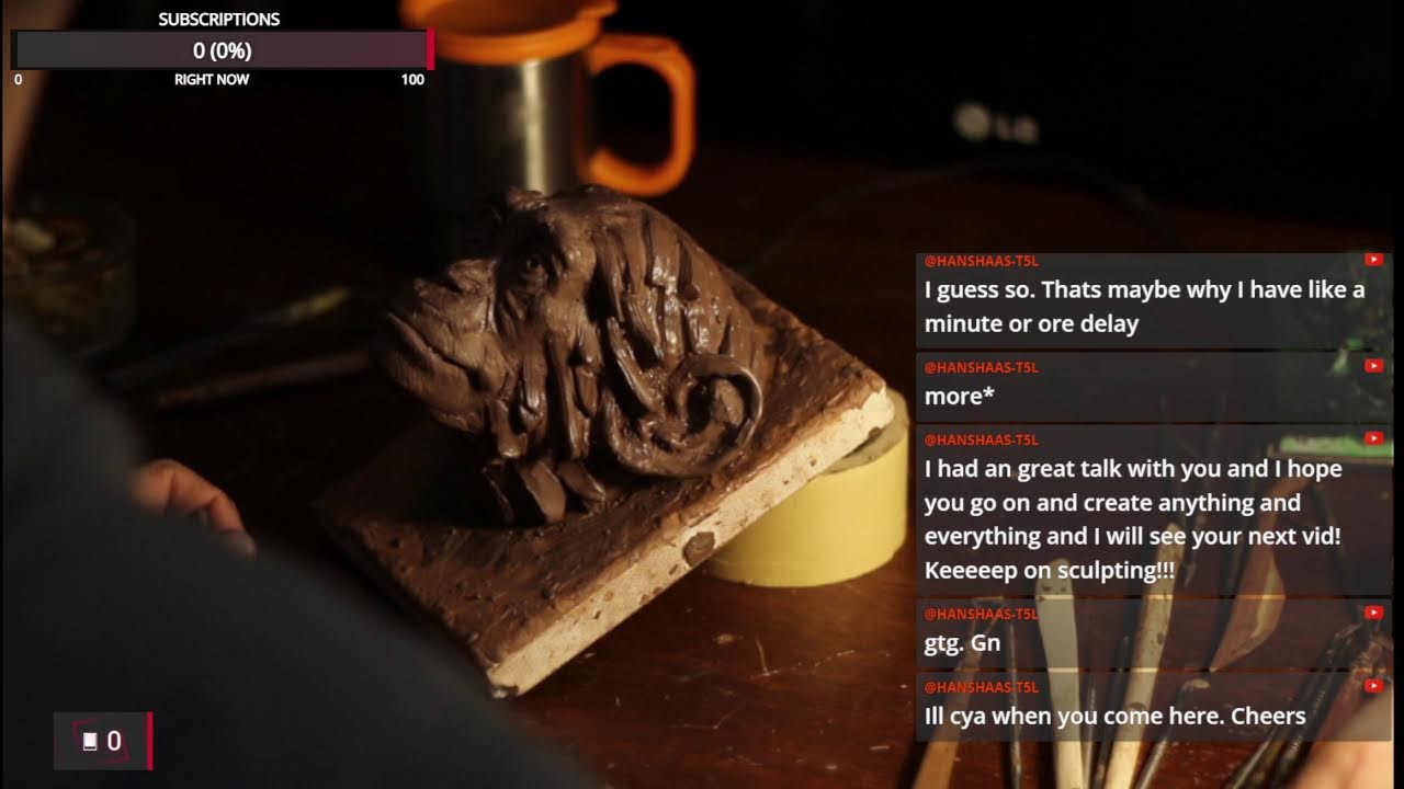 Sculpting a chimp in oil clay live