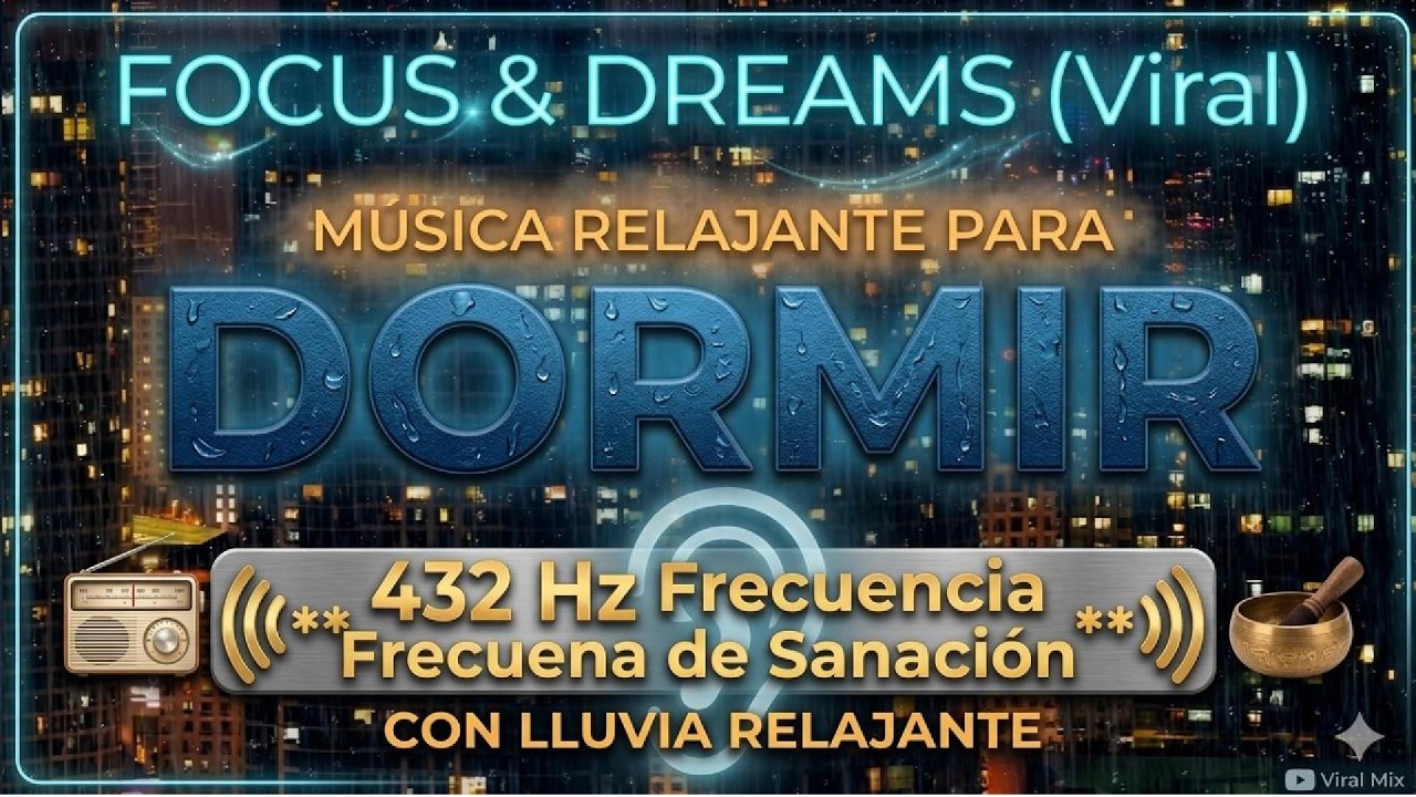 DORMIR PROFUNDAMENTE en 5 MINUTOS ⛈️ Lluvia Relajante y Frecuencia 432Hz (Focus & Dreams)
