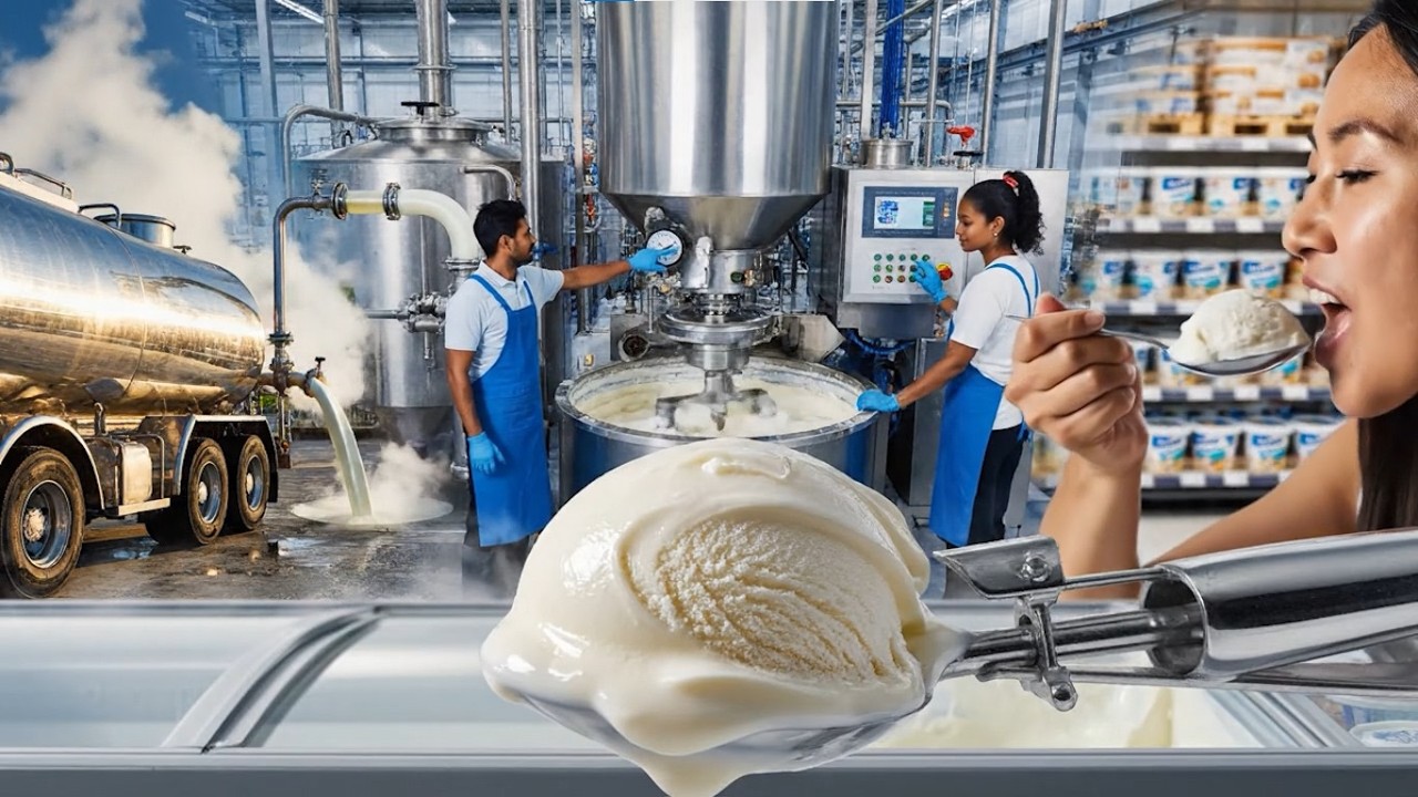 How Ice Cream Is Made in Factory | From Milk to Ice Cream Cup