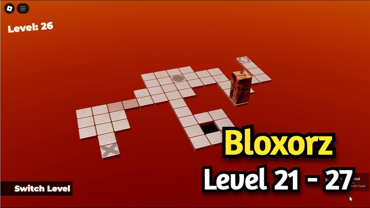 Roblox BLOXORZ Walkthrough [Level 21 to 27]