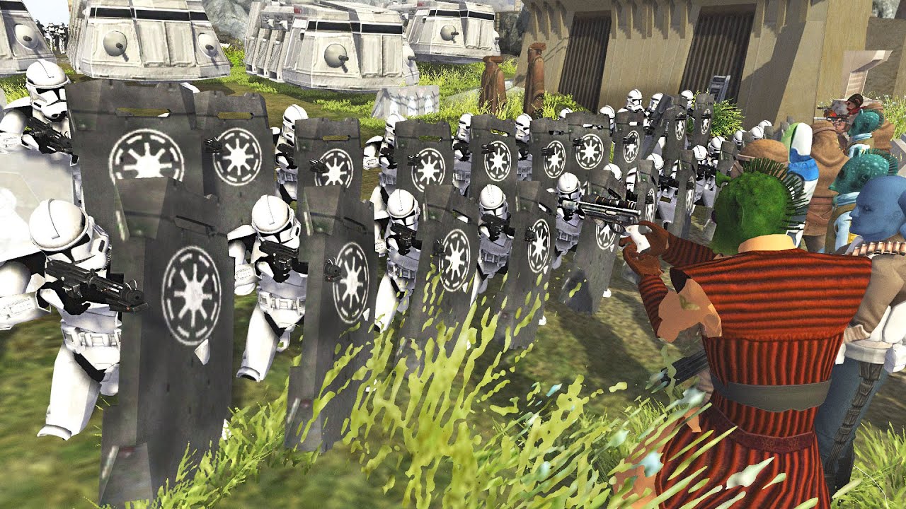 Clone RIOT TROOPERS Hold City Street Defense! - Men of War: Star Wars Mod