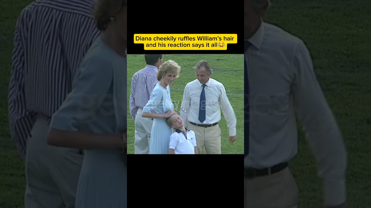 Diana cheekily ruffles William&rsquo;s hair and his reaction says it all😂