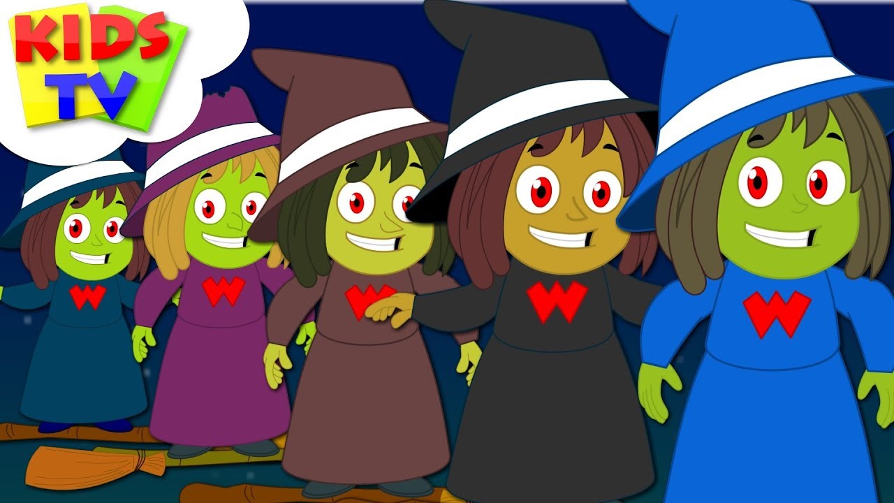 Five Wicked Witches Halloween Songs For Kids | Scary Nursery Rhymes For Children By Kids Tv