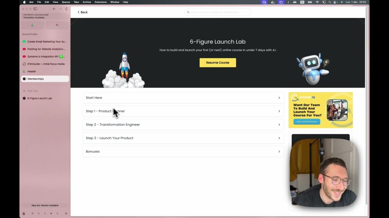 Tripwire, funnel, Obsidian : je construis mon premier cours pour devs