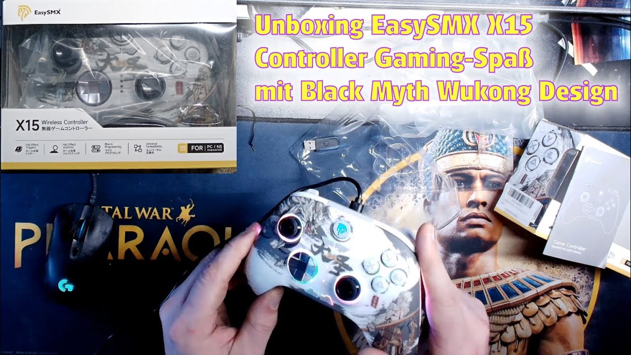 Unboxing EasySMX X15 Controller Gaming Spaß mit Black Myth Wukong Design