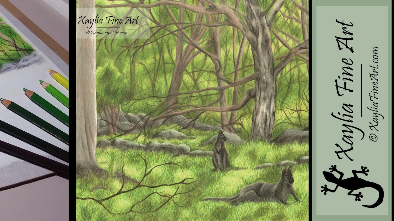 Tutorial: how to draw grass in coloured pencils